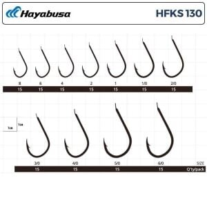 Hayabusa HFKS 130 No:1/0 Black Nikel İğne 15 Adet