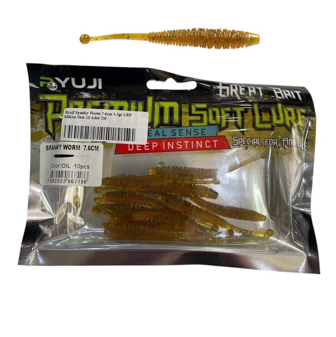 Ryuji Spanky Worm 7.6cm 1.3gr LRF Silikon Yem 10 Adet Oil