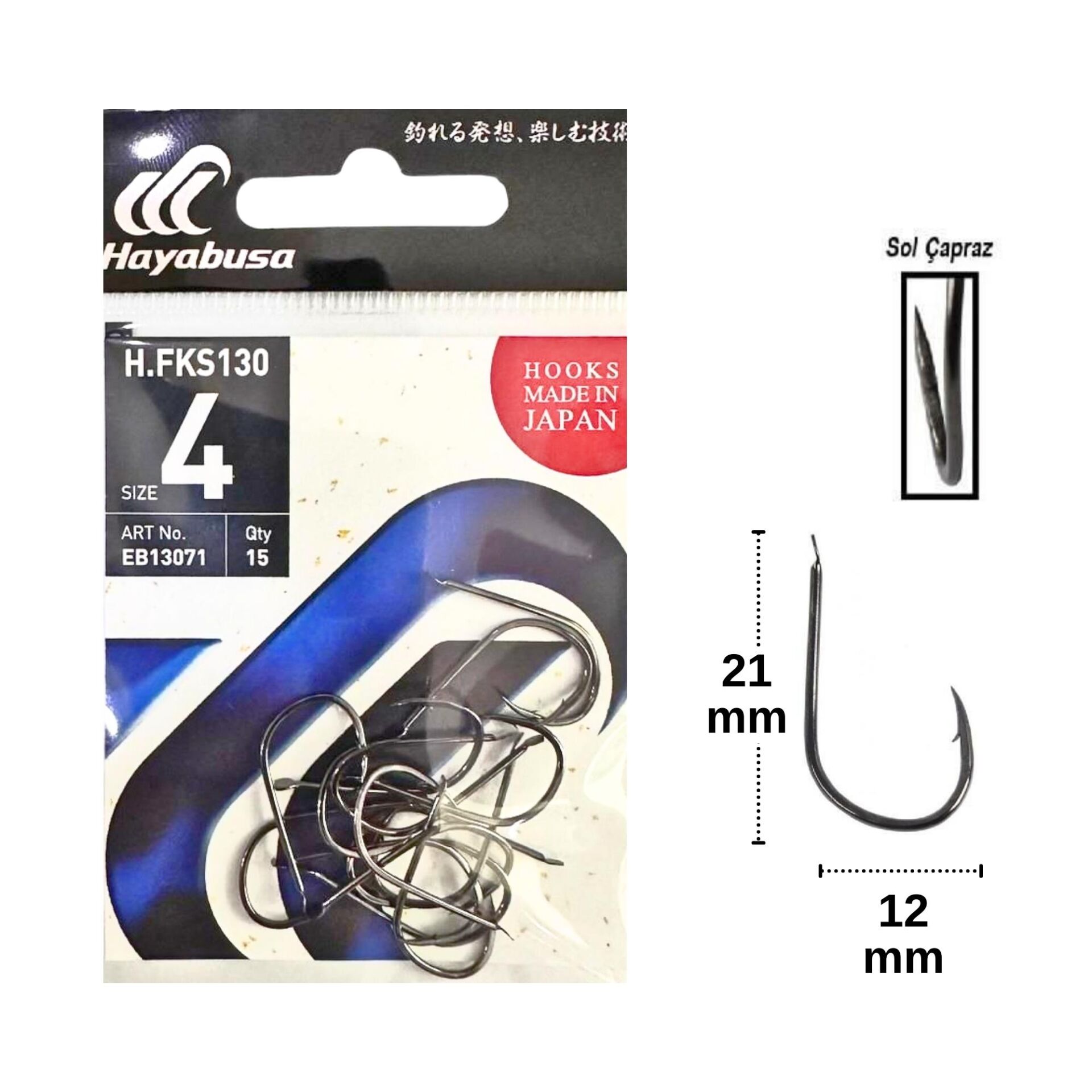 Hayabusa HFKS 130 No:4 Black Nikel İğne 15 Adet