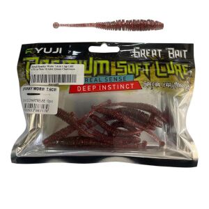 Ryuji Spanky Worm 7.6cm 1.3gr LRF Silikon Yem 10 Adet Green Chartreuse