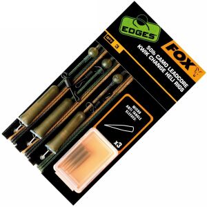 Fox Edges 50lb Camo Leadcore Kwik Change Heli Rigs (3 adet)