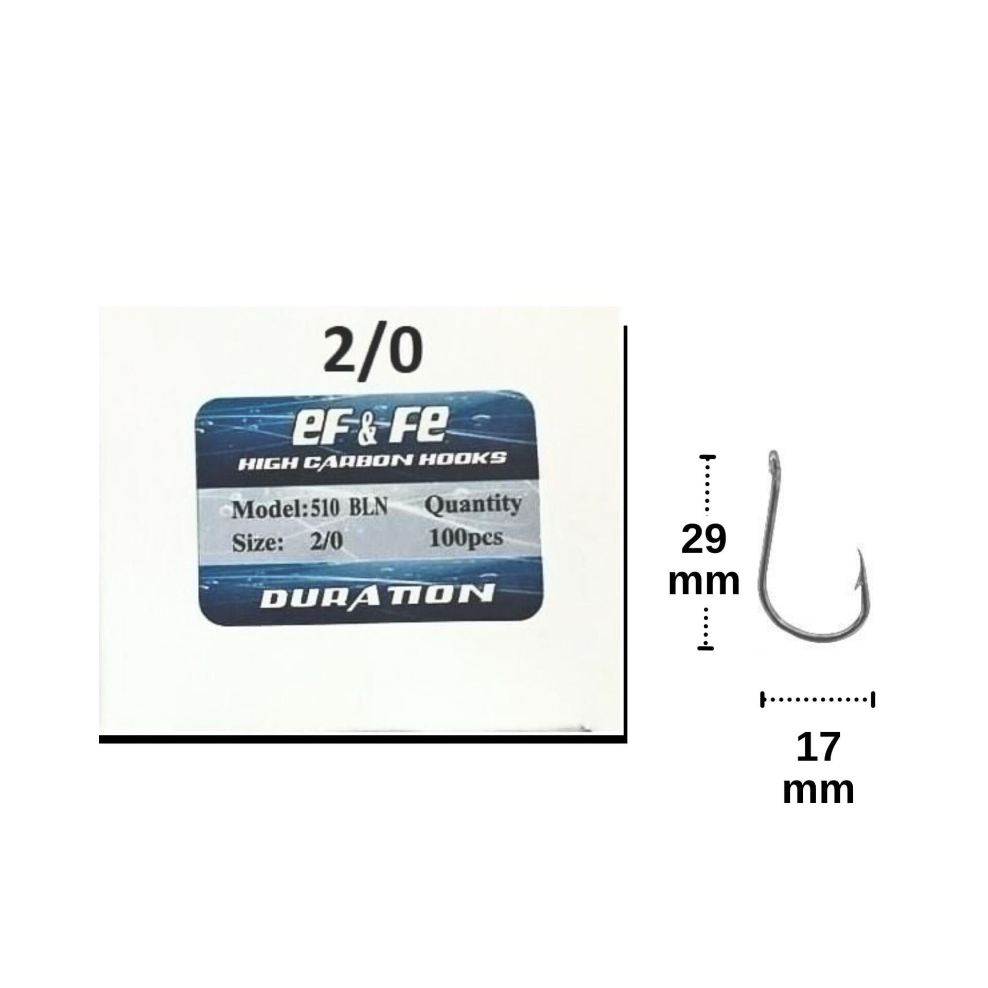 Effe 510 BLN No:2/0 Delikli Çapraz Karbon İğne 100 lü Paket
