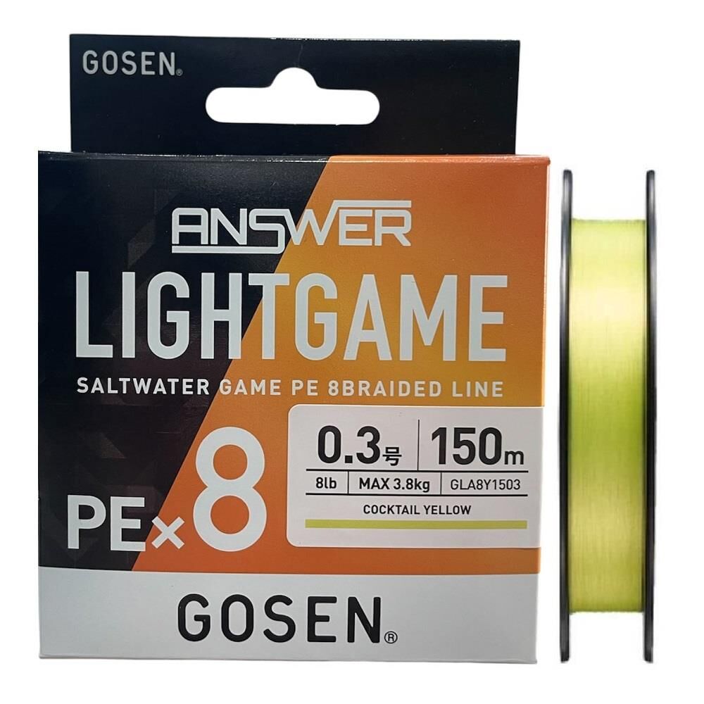 Gosen Answer Light Game 8X 150mt 0.3PE Max 3.8kg Lrf İp Örgü Misina Cocktail Yellow
