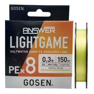 Gosen Answer Light Game 8X 150mt 0.3PE Max 3.8kg Lrf İp Örgü Misina Cocktail Yellow