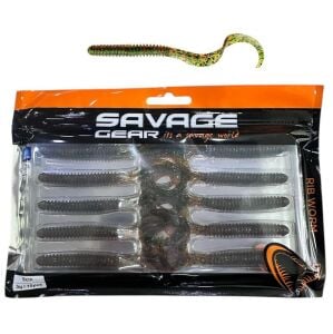 Savage Gear Rib Worm 9cm 3gr Silikon Yem 10 Adet Green Pumpkin