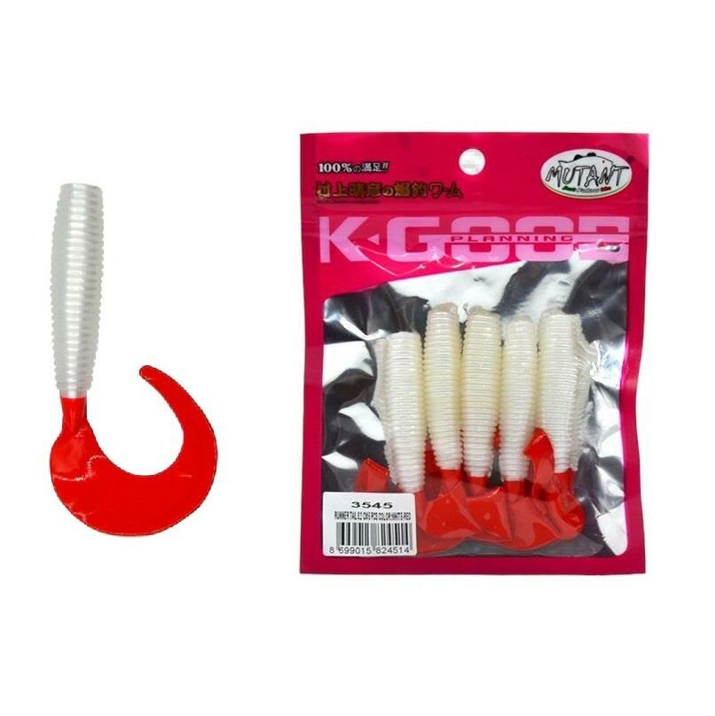 Mutant 3545 Runner Tail 8.2cm 6.8gr Silkon Yem Color:White-Red (5 adet)