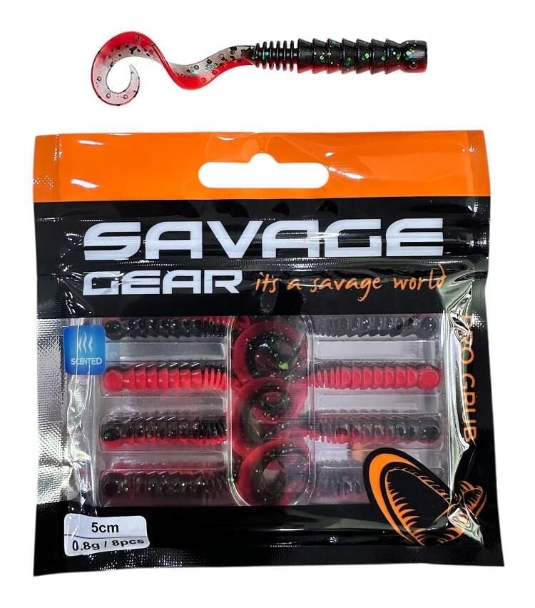 Savage Gear Pro Grub 5cm 0.8gr LRF Silikon Yem 8 Adet Red in Black