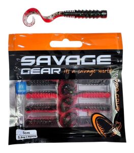 Savage Gear Pro Grub 5cm 0.8gr LRF Silikon Yem 8 Adet Red in Black