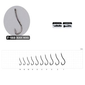 Sasame F-988 No:1 Ryusen W-Hold Black Olta İğnesi 9 Adet