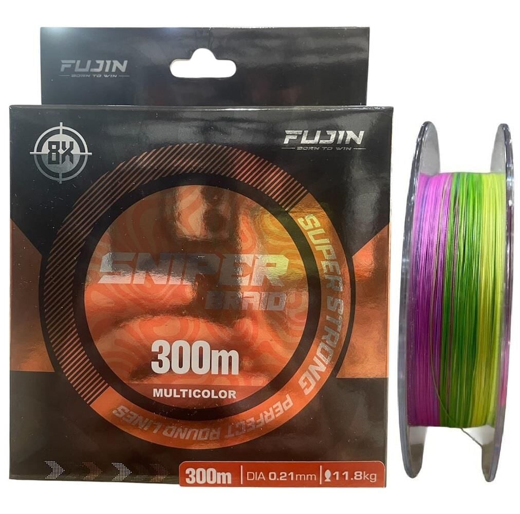 Fujin Sniper 8x 300mt 0.21mm 11.8kg İp Örgü Misina Multi Color