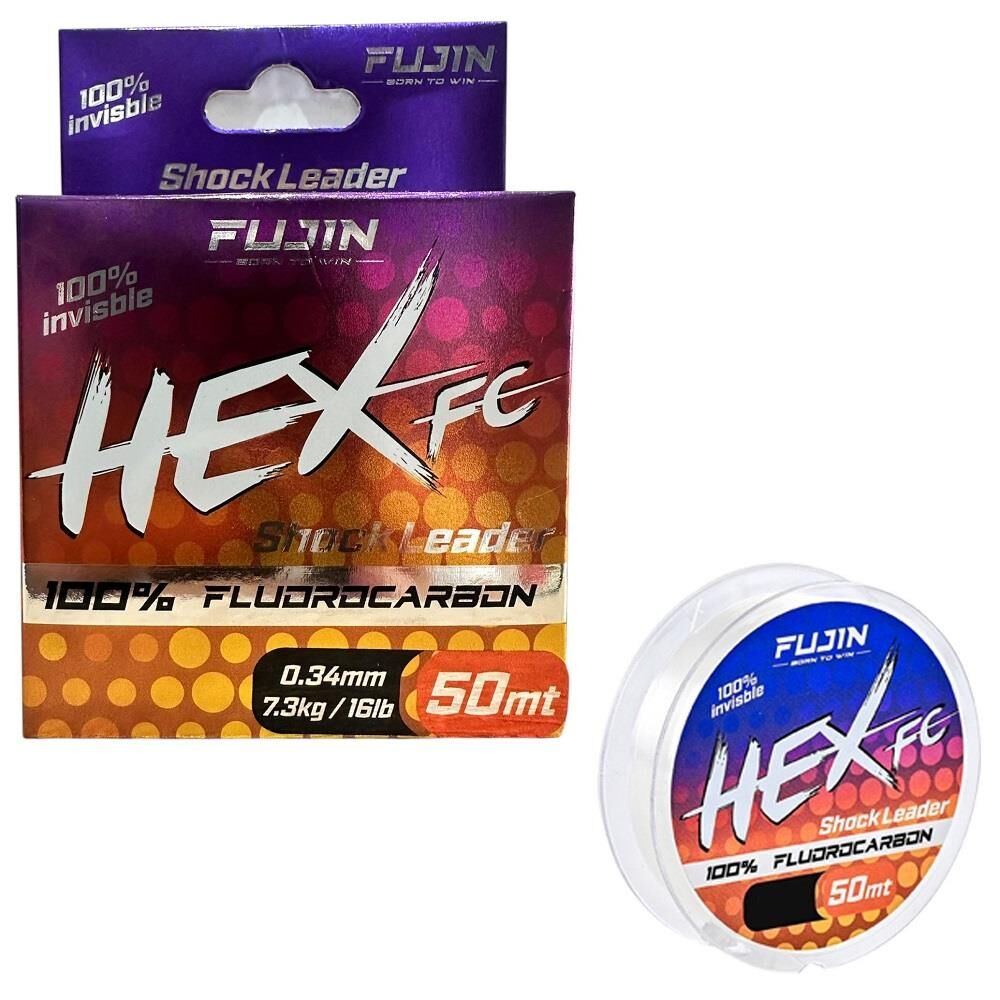Fujin Hex FC 50mt 0.34mm %100 Fluorocarbon Leader Misina