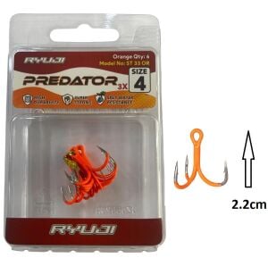 Ryuji Predator 3X ST33 No:4 Üçlü İğne Orange 6 Adet