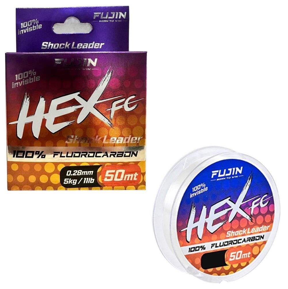 Fujin Hex FC 50mt 0.28mm %100 Fluorocarbon Leader Misina