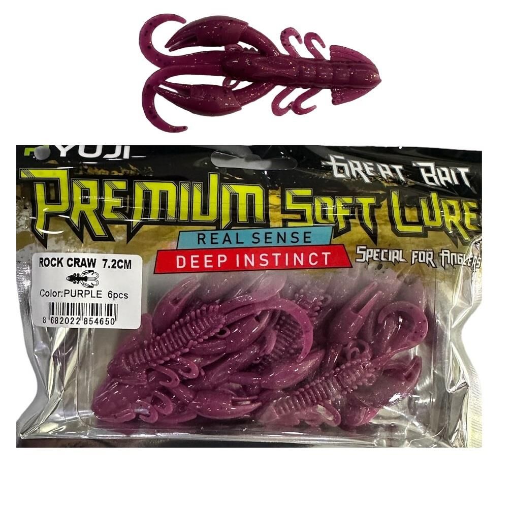 Ryuji Rock Craw 7.2cm 5.5gr Silikon Yem 6 Adet Purple