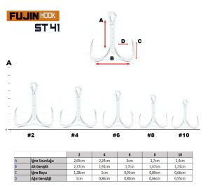 Fujin ST41 Üçlü İğne Nickel (6 adet)
