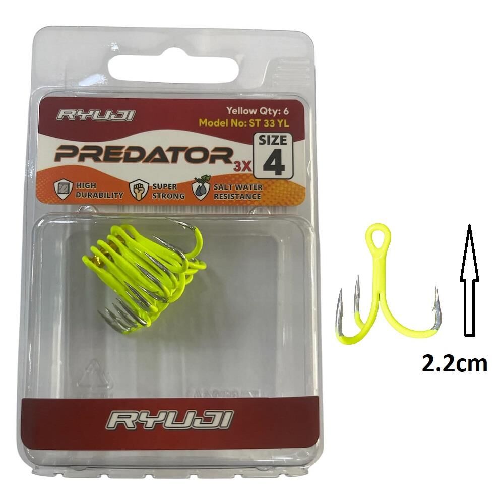 Ryuji Predator 3X ST33 No:4 Üçlü İğne Yellow 6 Adet