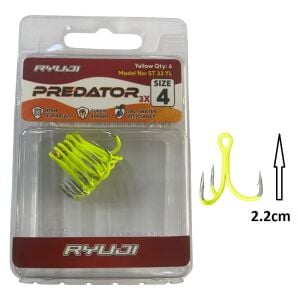 Ryuji Predator 3X ST33 No:4 Üçlü İğne Yellow 6 Adet