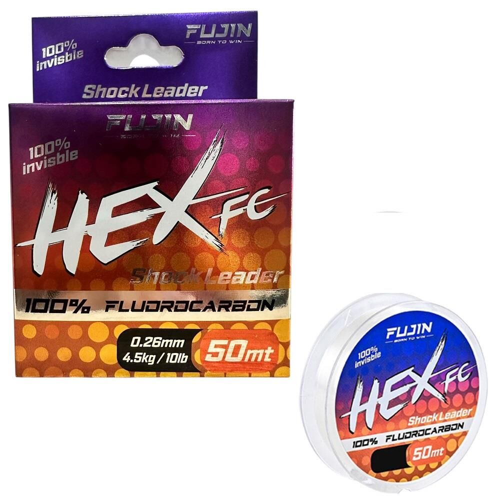 Fujin Hex FC 50mt 0.26mm %100 Fluorocarbon Leader Misina
