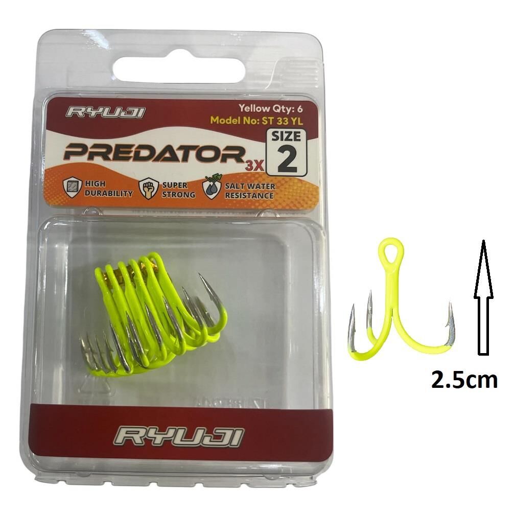 Ryuji Predator 3X ST33 No:2 Üçlü İğne Yellow 6 Adet