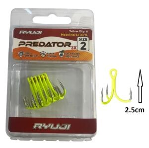 Ryuji Predator 3X ST33 No:2 Üçlü İğne Yellow 6 Adet