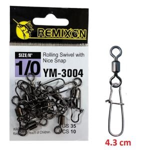 Remixon YM-3004 No:1/0 Klipsli Fırdöndü (10 adet)