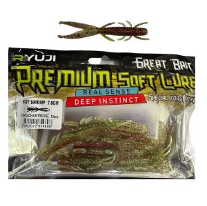 Ryuji Hogy Shrimp 7.6cm 1.9gr Silikon Karides 10 Adet G.Chartreuse