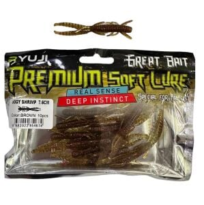 Ryuji Hogy Shrimp 7.6cm 1.9gr Silikon Karides 10 Adet Brown