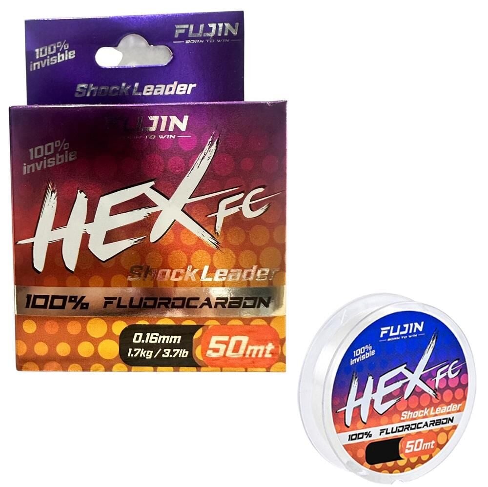 Fujin Hex FC 50mt 0.16mm %100 Fluorocarbon Leader Misina