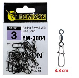 Remixon YM-3004 No:3 Klipsli Fırdöndü (10 adet)