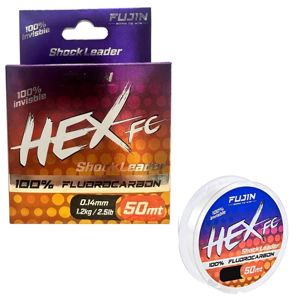 Fujin Hex FC 50mt 0.14mm %100 Fluorocarbon Leader Misina