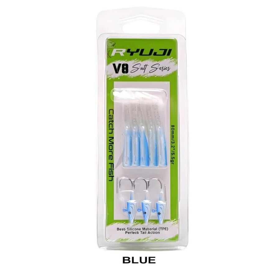 Ryuji V8 8cm 5.5gr Silikon Yem (3+5) Blue