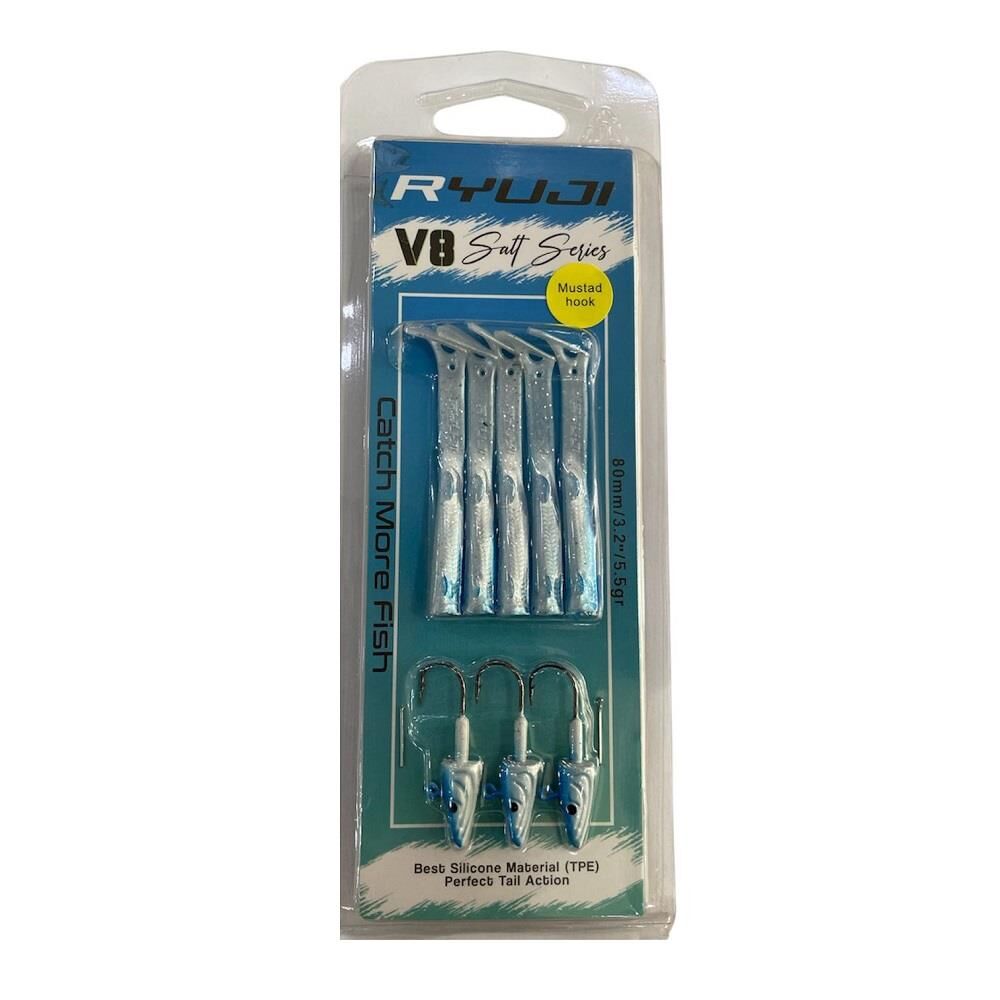 Ryuji V8 8cm 5.5gr Silikon Yem (3+5) Blue