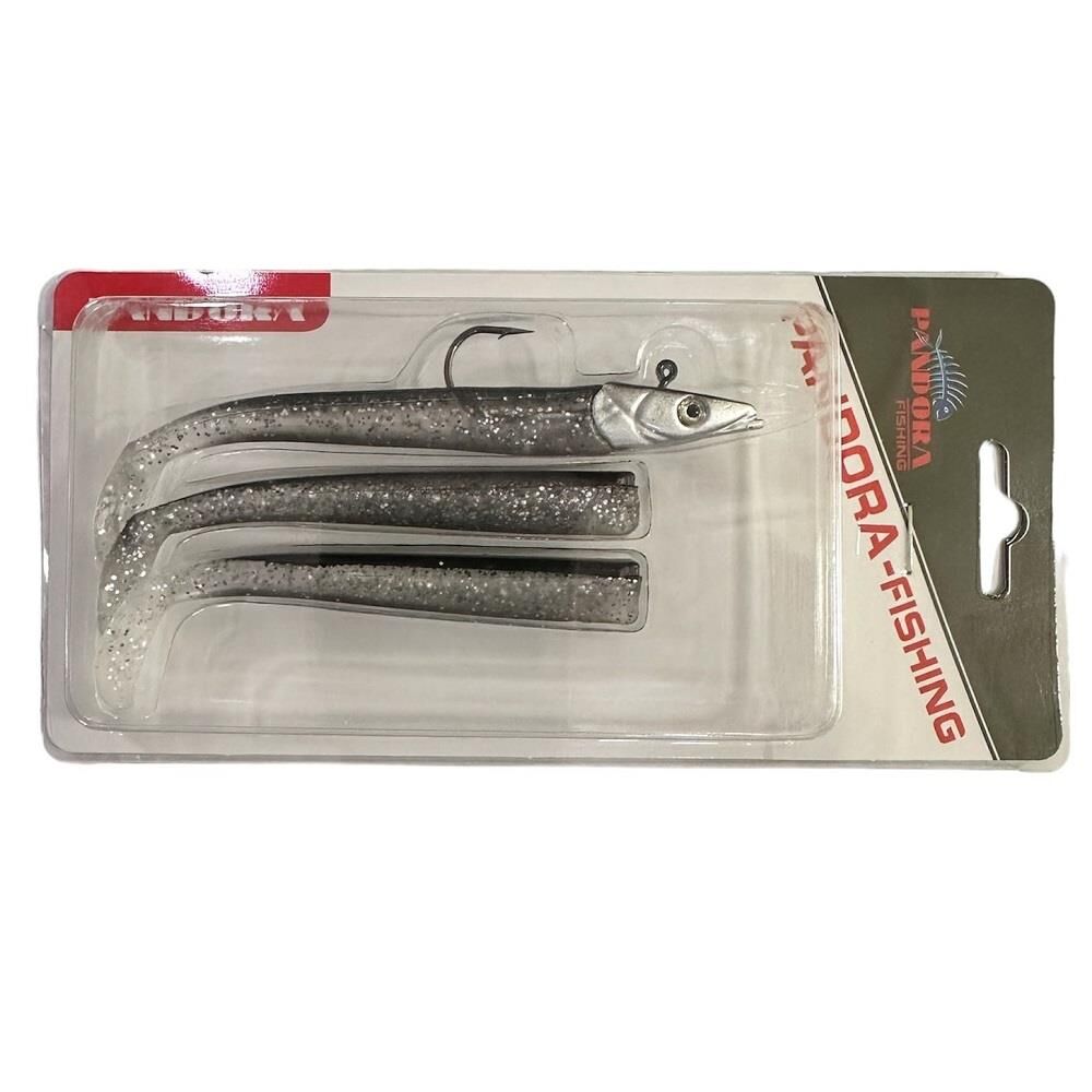 Pandora Sandeel 10cm 1+3 Silikon Yem Seti Black/Silver Body