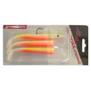 Pandora Sandeel 10cm 1+3 Silikon Yem Seti Chartreuse Orange/White Body
