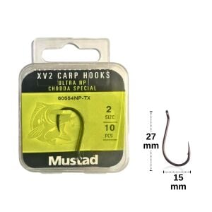 Mustad XV2 Carp Chodda Special No:2 Sazan İğnesi (10 adet)