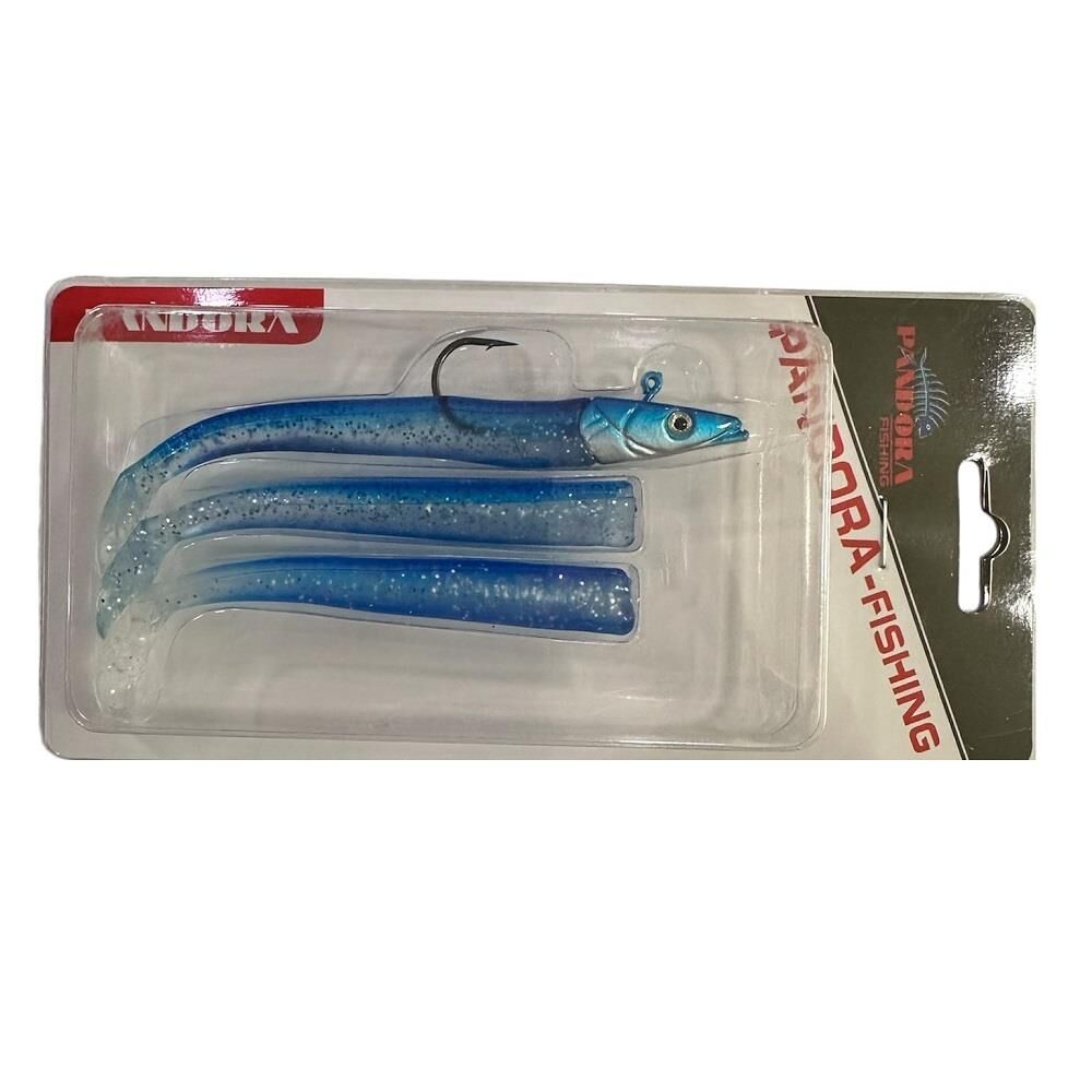 Pandora Sandeel 10cm 1+3 Silikon Yem Seti Blue/Silver Body