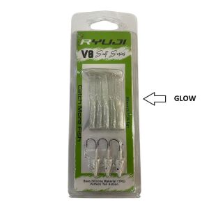 Ryuji V8 8cm 5.5gr Silikon Yem (3+5) Trans White Head Glow