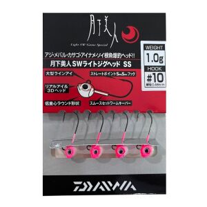 Daiwa Gekkabijin SW Light Jig Head SS Glow 10 No İğne 1gr 4 Adet