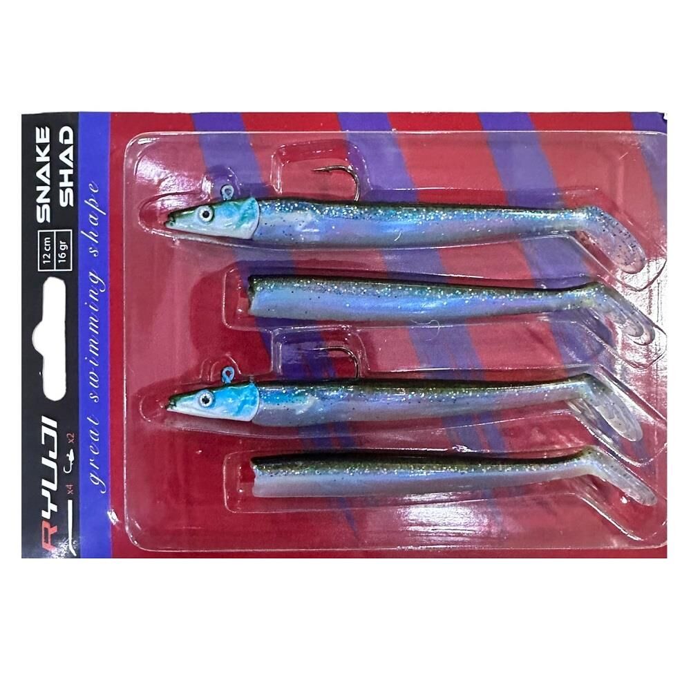 Ryuji Snake Shad 12cm 16gr (2 Jighead + 4  Silikon) 12 Gray Mullet