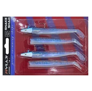 Ryuji Snake Shad 12cm 16gr (2 Jighead + 4  Silikon) 11 Blue Ice