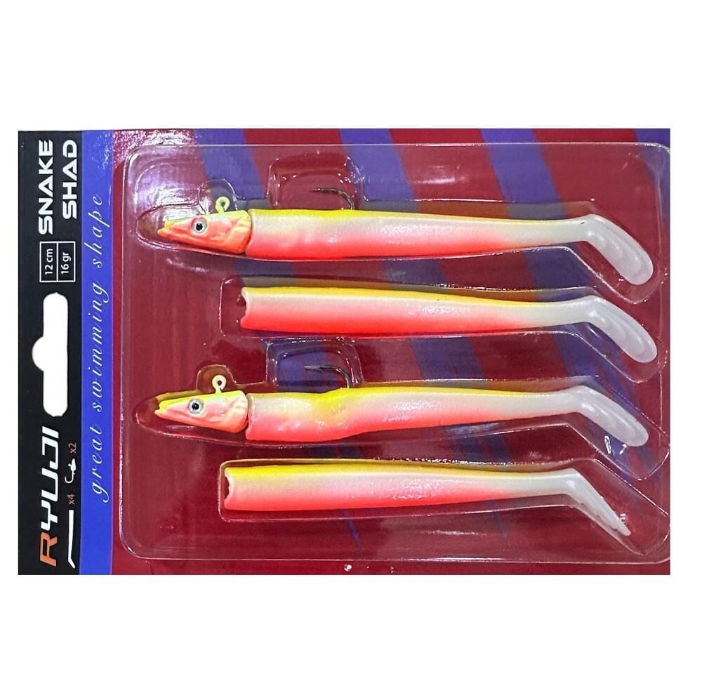 Ryuji Snake Shad 12cm 16gr (2 Jighead + 4  Silikon) 1 Chart Back UV