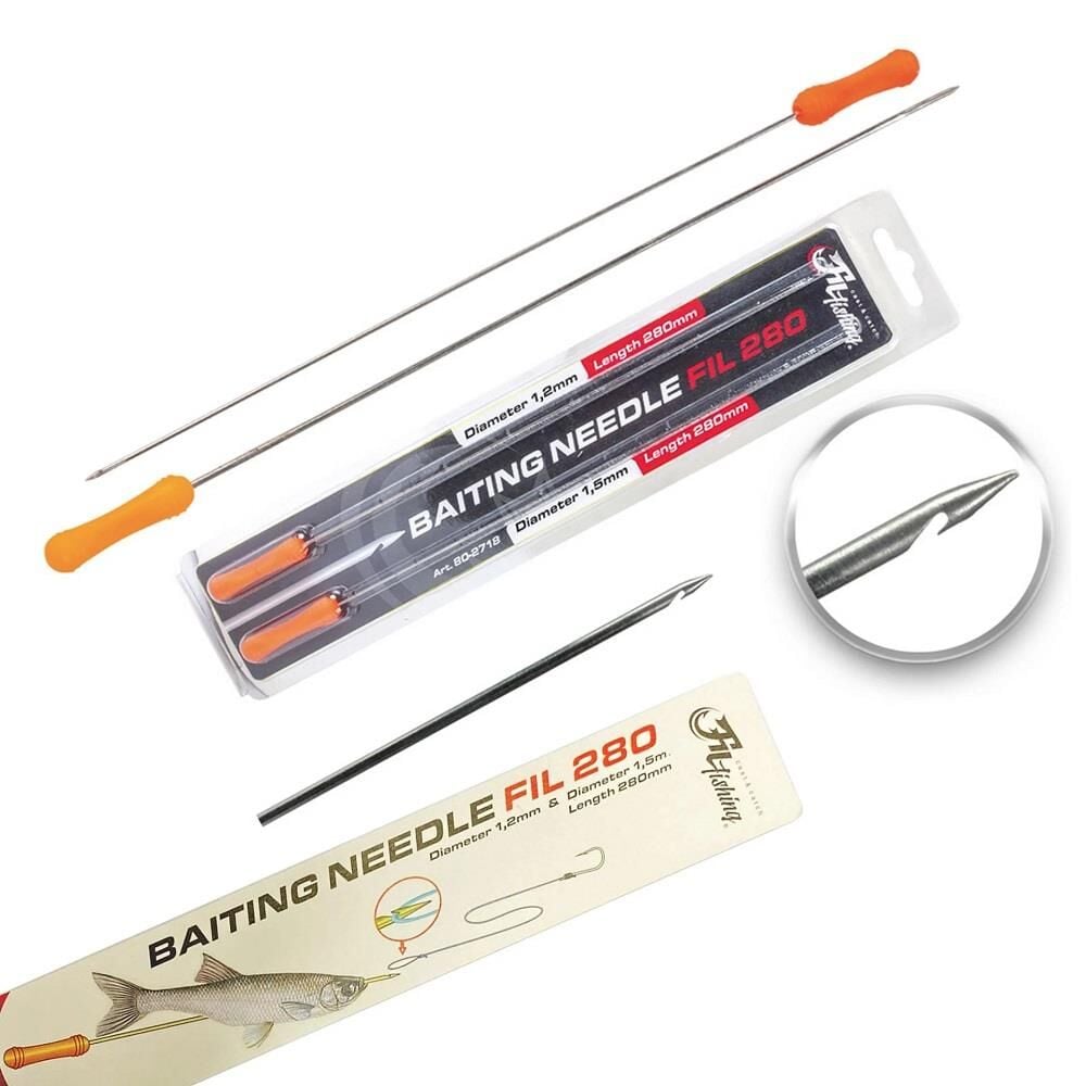 Fil Fishing Baiting Needle Yem Şişi 1.2-1.5mm 28cm 2 Adet