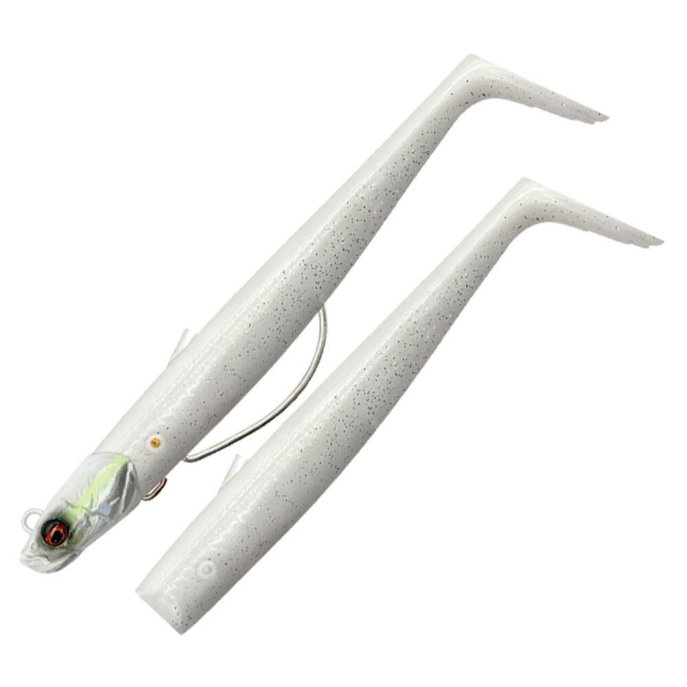 Savage Gear Sandeel V2 Weedless 11.5 cm 22 gr 2+1 Wihte Pearl Silver