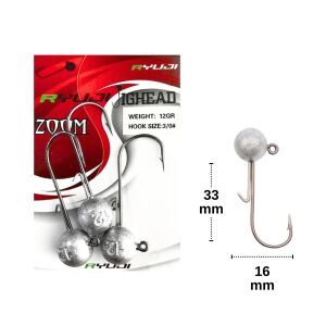 Ryuji 12gr İğne No:3/0 Zoka Jighead (3 Adet)