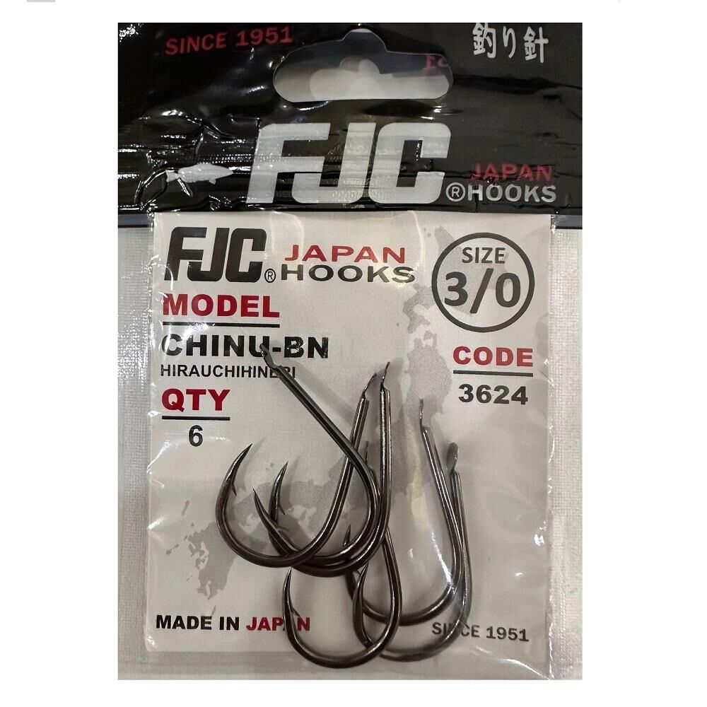 FJC 3624 No:3/0 Chinu Black Nikel Olta İğnesi 6 Adet