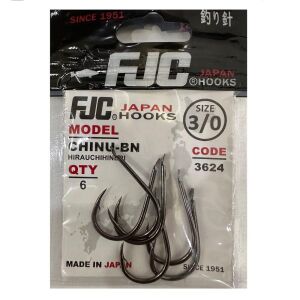 FJC 3624 No:3/0 Chinu Black Nikel Olta İğnesi 6 Adet