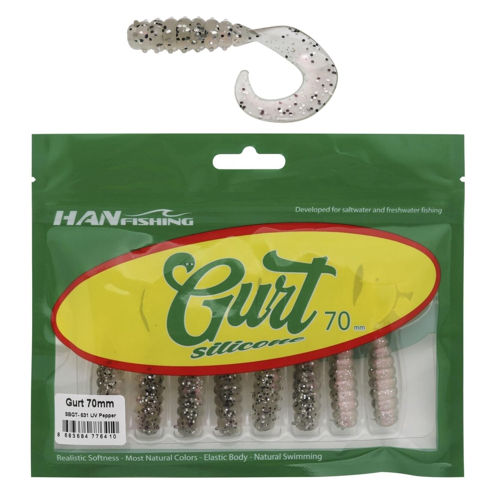 Hanfish Gurt 70 7cm Silikon Yem 8 Adet SBGT631 UV Pepper