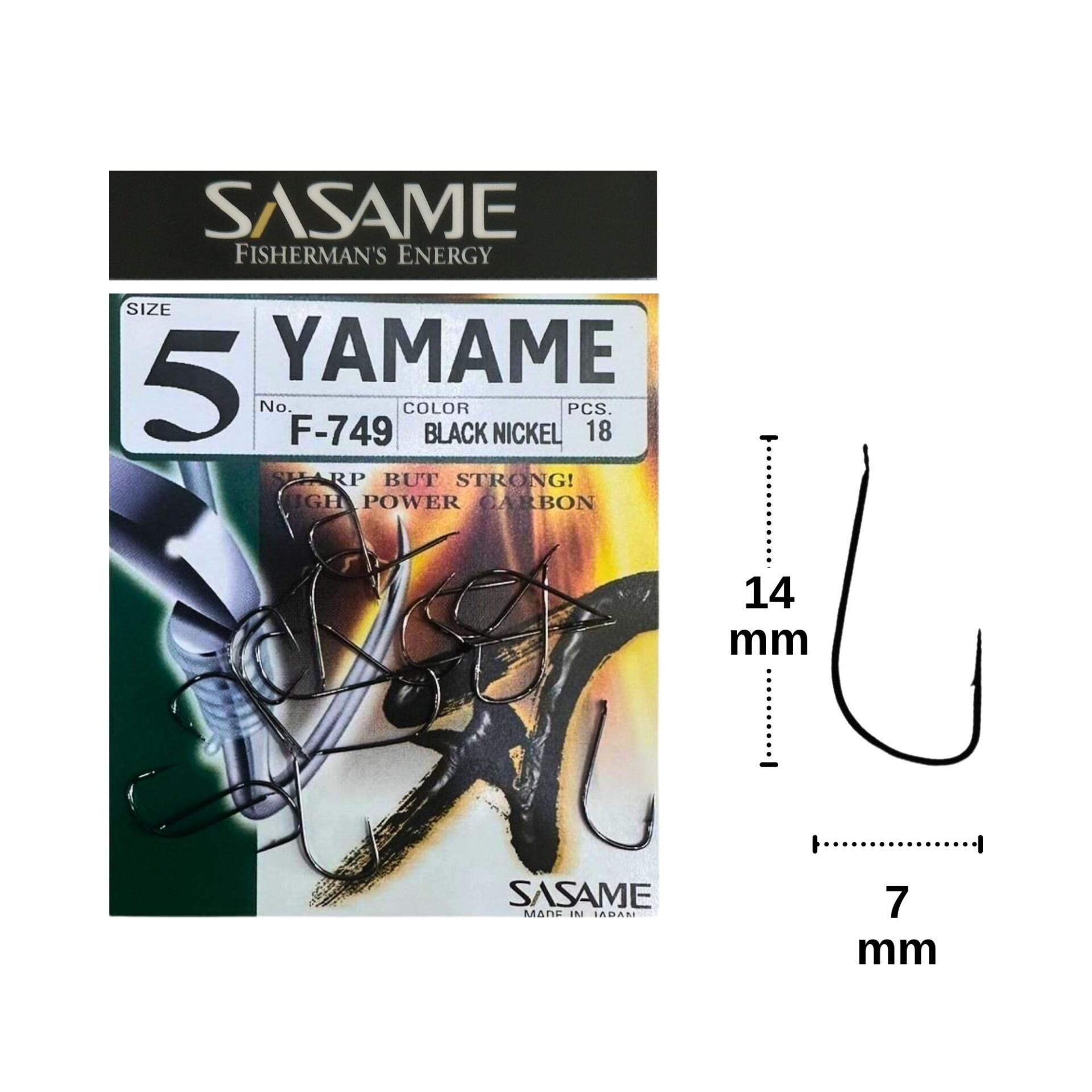 Sasame F-749 No:5 Yamame Serisi Olta İğnesi 18 Adet