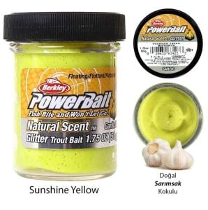 Berkley Powerbait Natural Scent Garlic Simli Alabalık Hamuru Sunshine Yellow