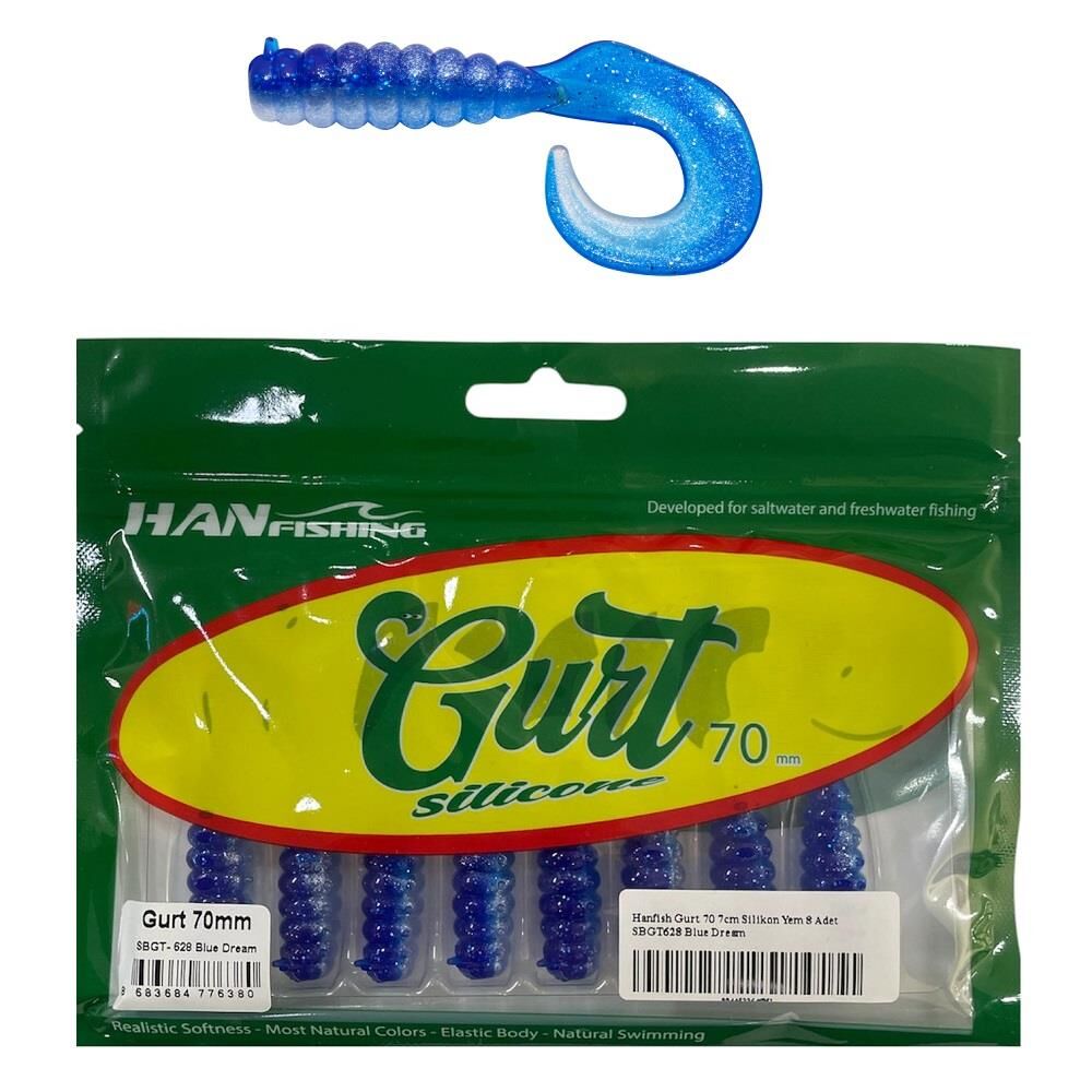Hanfish Gurt 70 7cm Silikon Yem 8 Adet SBGT628 Blue Dream